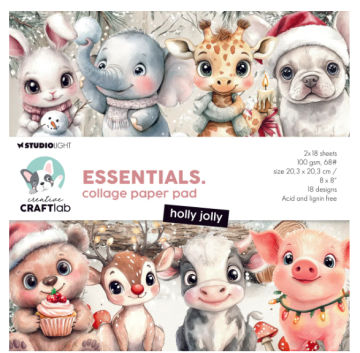 Holly Jolly 8x8 paper pad, 36 sheets